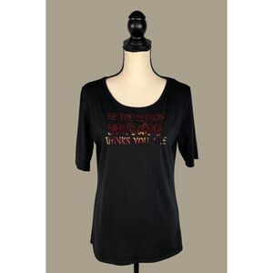 LulaRoe Black T-Shirt “Be the Person Your Dog Thinks You Are” Size Large